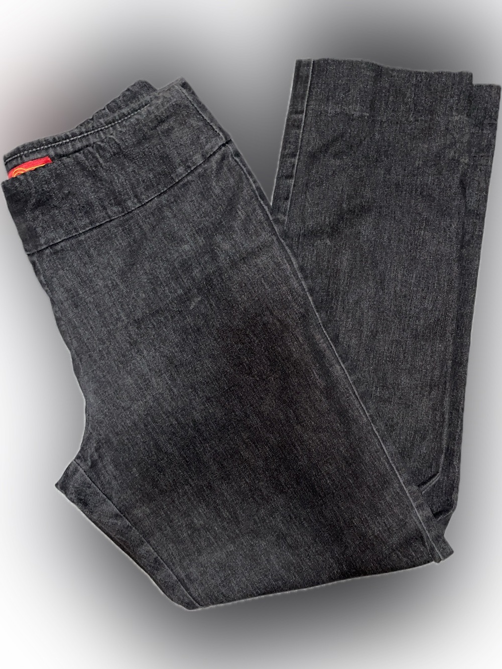 Stretchy High Waist Black Straight-Leg Jeans | 6